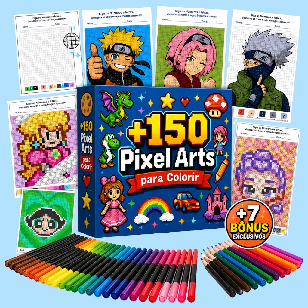 Pixel Arts para Colorir